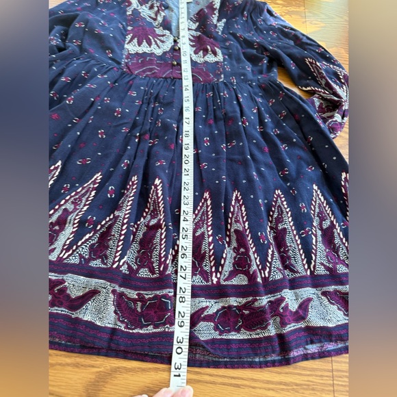 Forever 21 Floral Faux Embroidered Mini Dress Navy Blue & Maroon - Picture 6 of 9